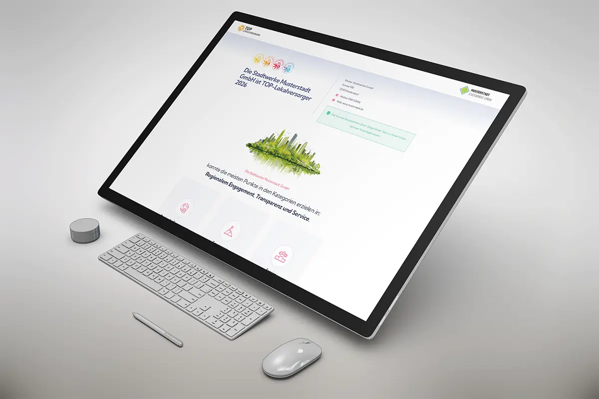 Individuelle Landingpage auf TOP-Lokalversorger